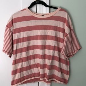 Cropped multi-striped shirt